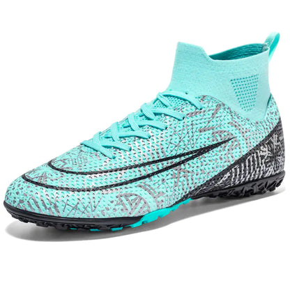 High-Top Men's Football Shoes - Anti-Slip Microfiber